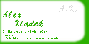 alex kladek business card